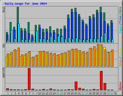 Daily usage for June 2024