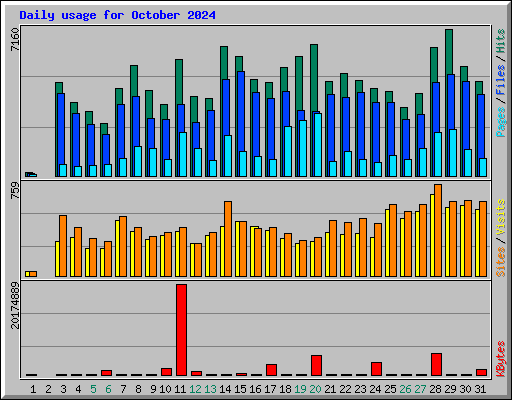 Daily usage for October 2024