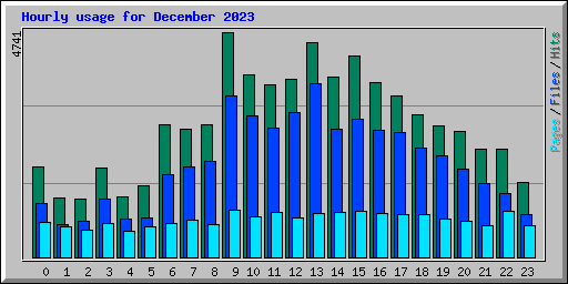 Hourly usage for December 2023